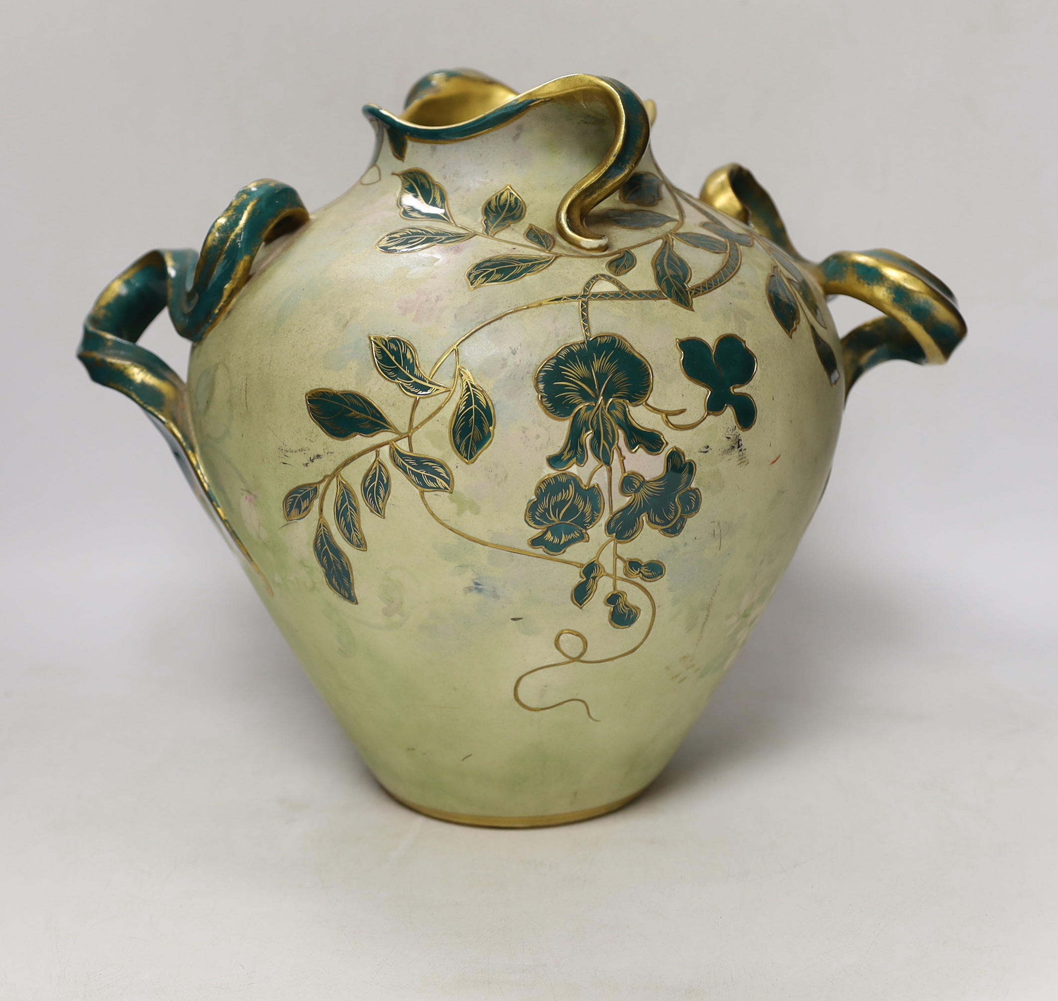 A Royal Bonn Art Nouveau pottery vase, 29cm high